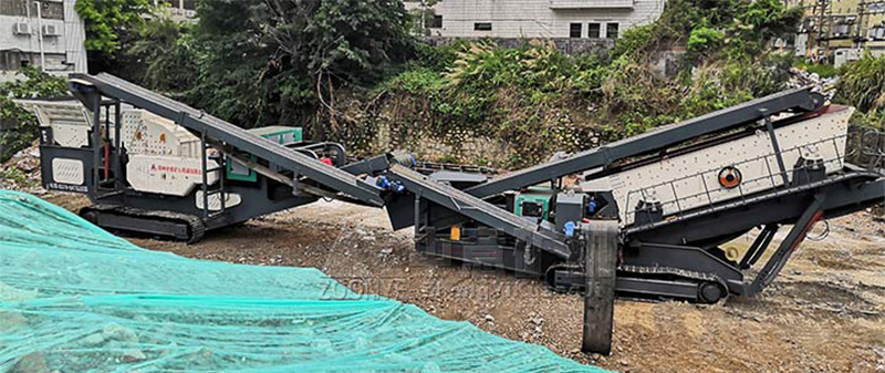 履帶式移動(dòng)反擊破碎站生產(chǎn)現(xiàn)場