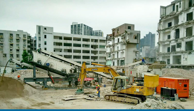 中意移動(dòng)破碎站助力廣東建筑垃圾回收利用