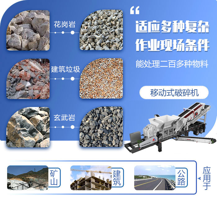 移動破碎機(jī)可破碎物料