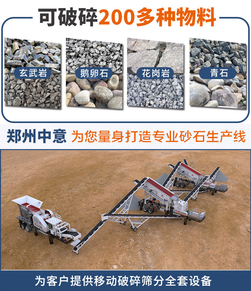 移動制砂機(jī)可破碎物料
