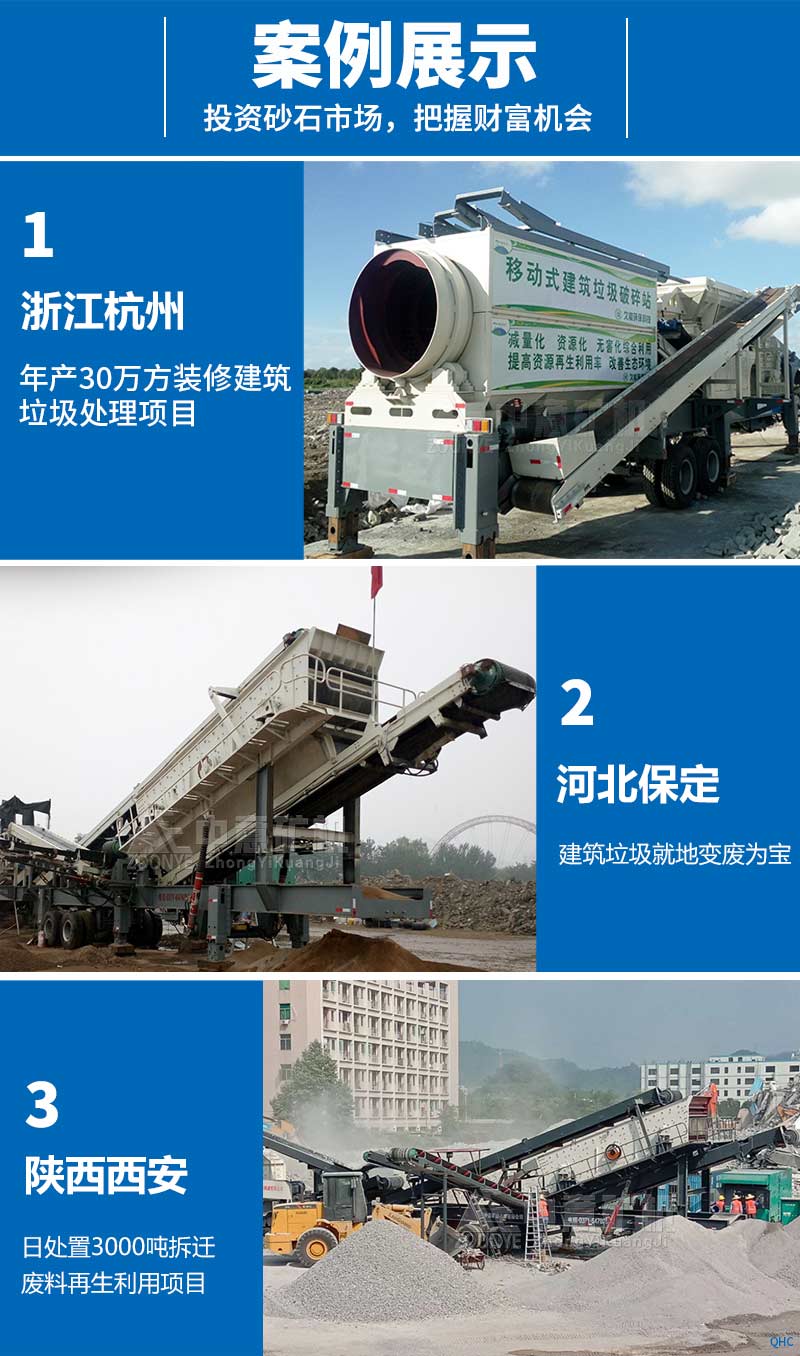 移動(dòng)式建筑垃圾破碎站客戶案例